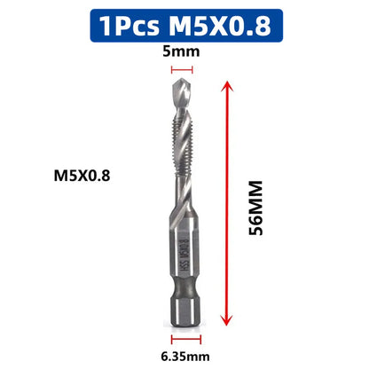 SIQICNC Schaft Titanbeschichtetes HSS-Schraubgewinde Metrisches Gewindebohrer Bohrer Schraubenmaschine Compound Tap M3 M4 M5 M6 M8 M10 Handwerkzeuge