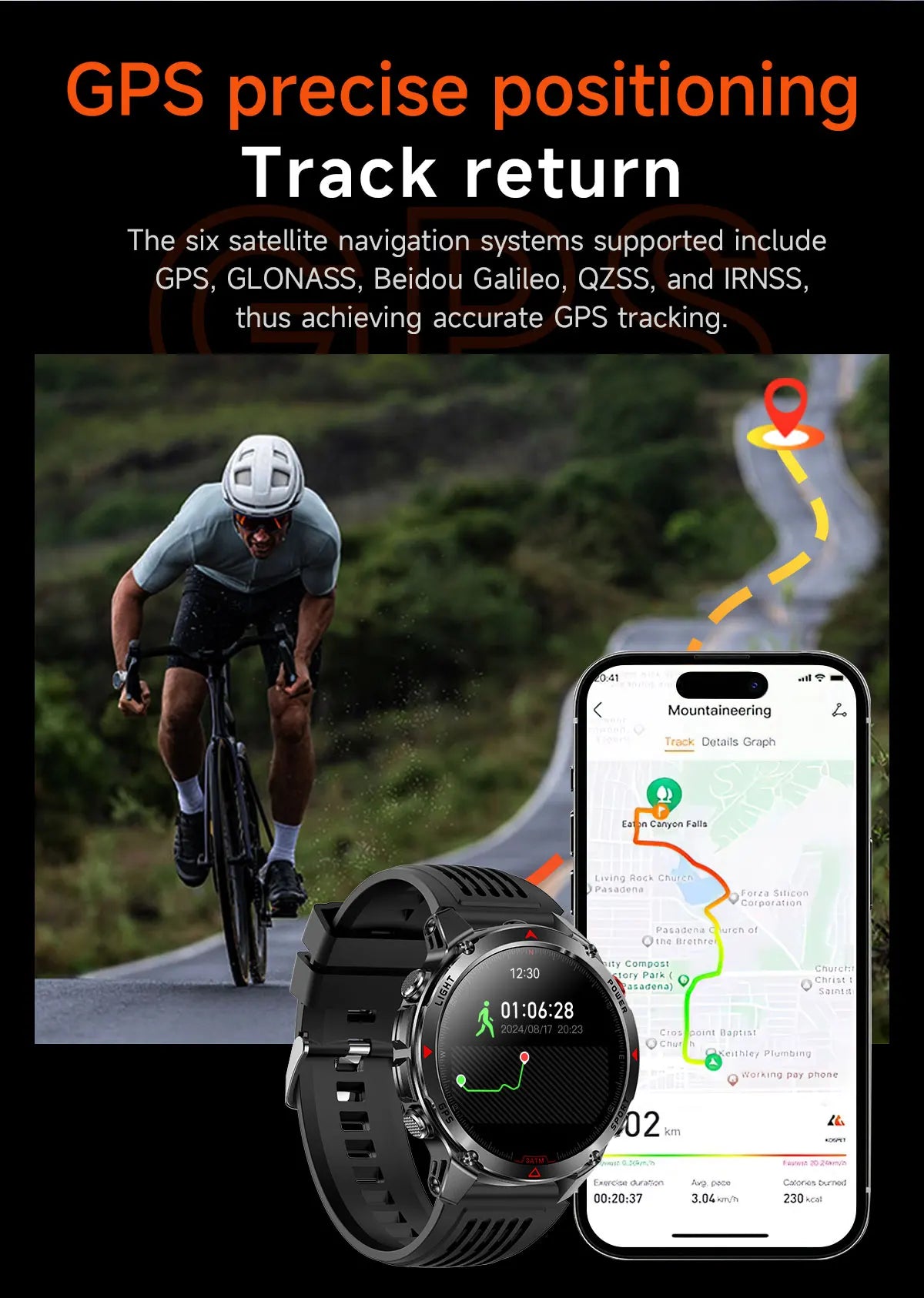 2025 New Outdoors Sports Military GPS Smart Watch 3ATM Waterproof Built-in Dual-Band GPS Compass Altimeter Swimming Smartwatches.