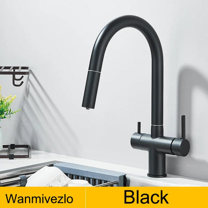 Wanmivezlo Extend Nozzle Kitchen Faucet 360 Degree Rotate Hot Cold Mixer kitchen Taps Dual Handle Drinking Water Tap