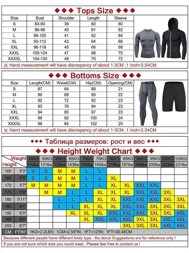 New Men's Tracksuit Gym Fitness Running 2 Pcs/Set Quick Dry Sweat-absorb Compression Sport Suit Clothes Jogging Sport Wear S-3XL.