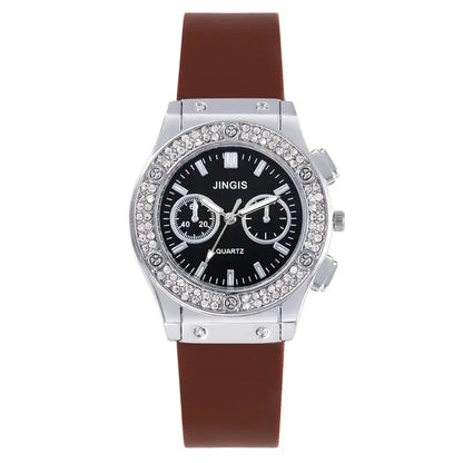 Fashion Women Watches Luxurious Brand Casual Diamond Female Rubber Quartz Wristwatches Simple Sport Clock Relogio Feminino.