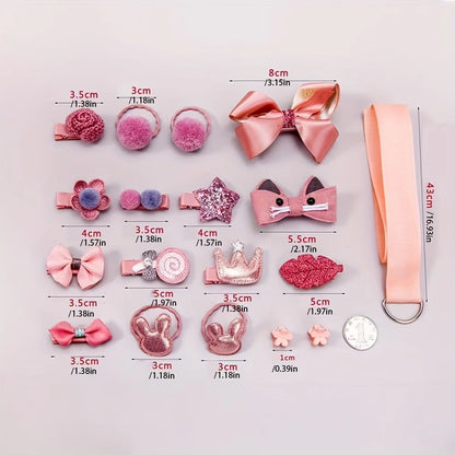 Cute Hair Clip Set,Cute Bow Hair Clips Floral Hair Side Clips Elastic Hair Rings Fashionable Women's Hair Accessories.
