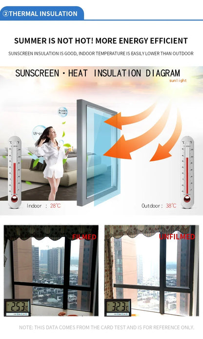 2/3/5M Einweg-Spiegel-Fensterfolie, Vinyl, selbstklebend, reflektierend, Solarfolie, Sichtschutz, Fenstertönung für Zuhause, silberner Glasaufkleber