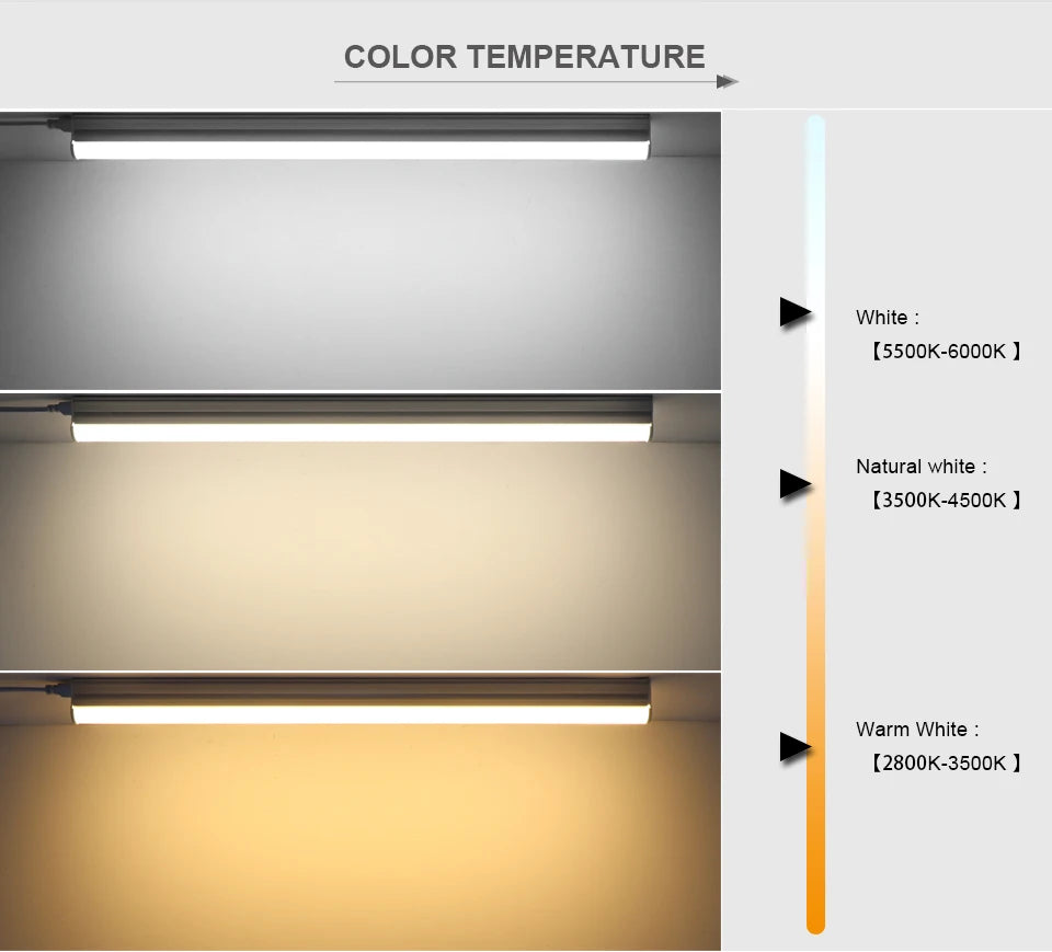 50cm T5 LED Tube Light 15W Aluminum - Garage Ceiling Light/Kitchen Under Cabinet Lighting/Wall Lamp 110V-220V Universal Voltage.