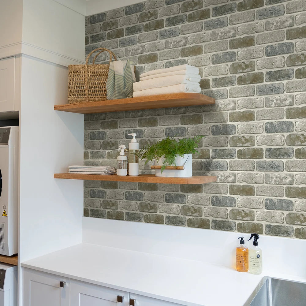 10 Pcs 3D Wall Panels Peel and Stick, 3D Brick Wall Stickers, Adhesive Tile Backsplash Kitchen, Bathroom Decoration