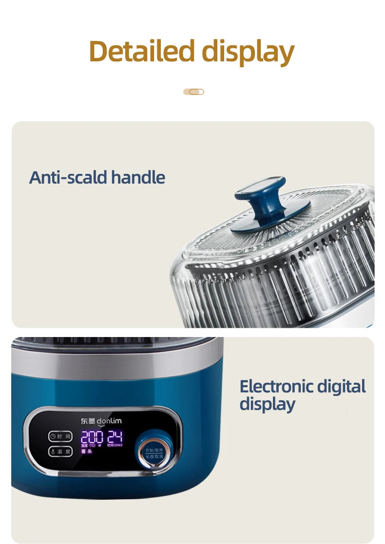 2.5L Smart Electric Air Fryers Oil-free Automatic Household Kitchen 360°Baking Convection Oven Deep Fryer Visible Window 220V.