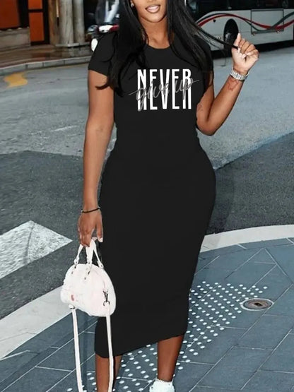Frauen Sexy Lange T-shirt Kurzarm Sommer Plus Größe Schwarz Kleid Schwarz Print T-shirts kleid Mode Weißes T-shirt Cas