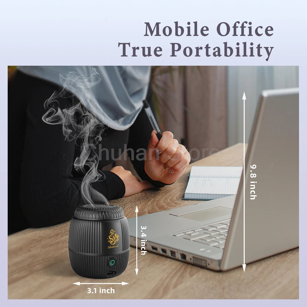 ChuHan Arabic Electric Aroma Diffuser Comb And Car Incense Burner 2 in 1 Rechargeable Portable USB Type C Environment Aromatizer.