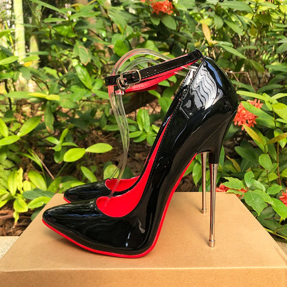 Customize 16cm Extreme Metal High Heels Stilettos Sexy Women Solid Black Red inside Pumps Party Unisex Man Shoes Crossdresser.