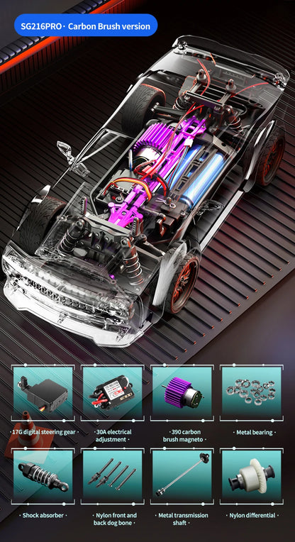 ZLL SG116 MAX/PRO 1:16 High Speed Drift Racing 80KM/H Or 40KM/H Brushless Motor 4WD RC Car Off Road Car Toys for For Kid Gift