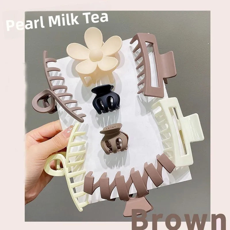 Matte Flower Hair Grips Set for Women Fairy Style Fresh Sweet Headwear for Updo Hairdo Back of Head Hair Accessories.