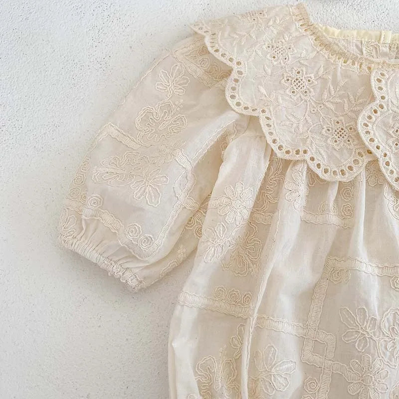 Frühling Baby Body Schwestern Kleid Blume Stickerei Kleid für Kleinkind Mädchen Kleinkind Outfit