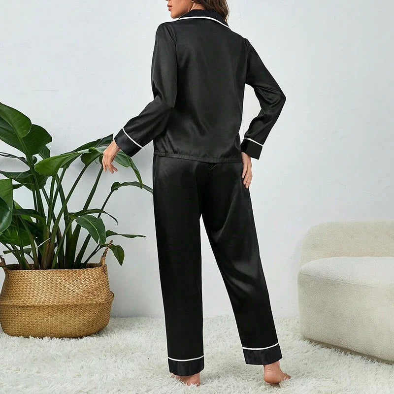 Großes Damen-Pyjama-Set, langärmelige Hose, Cartoon-Studenten-Nachtwäsche, Homewear, zweiteilige Strickjacke, Nachtwäsche, Loungewear