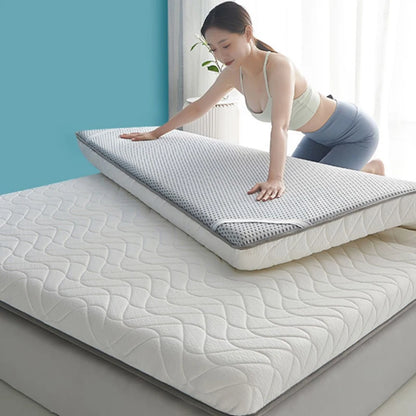 Matratze aus Sojabohnenfaser, Bodenmatte, faltbar, Tatami-Matte mit langsamer Rückfederung, 4/7 cm Dicke, King Twin, Queen-Size-Latex-Schwammbettprodukt