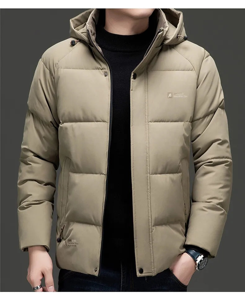Top Grade Designer New Brand Men Parka Jacket Thick Casual Fashion Hooded Cropped Windbreaker Quilted Bubble Coats  Mens Clothes.
