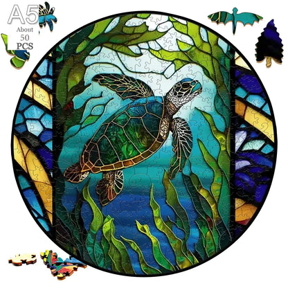 Deer in The Forest Wooden Puzzle Unique Shape Animal Puzzle Adult Relaxation Gift Exquisite Boxed Set with Decorative Artworks