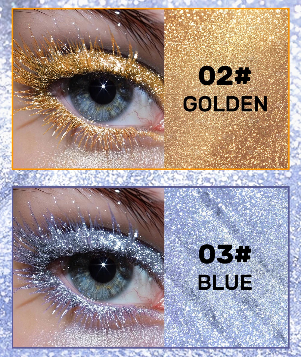 5 Colors Diamond Shimmering Mascara Long Lasting Makeup 3D Volume Eyelashes Curling Glitter Mascara Eye Lash Female Cosmetic.