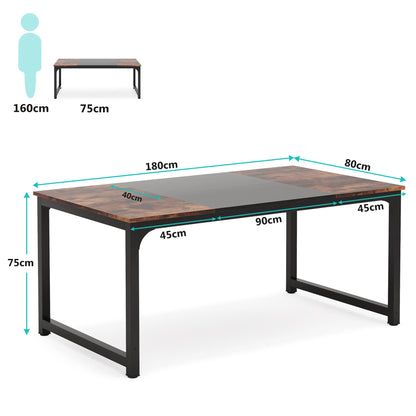 LITTLE TREE 70,8-Zoll-Chefschreibtisch, großer Büro-Computertisch mit dickem Rahmen, Arbeitsplatz-Business-Möbel für das Heimbüro