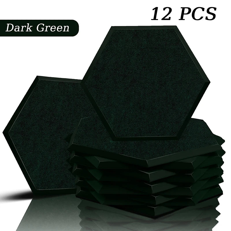 TOUO Sound Absorbing Panel 12 Pcs Studio Acoustic Panel High Density Insulation Acoustic Treatment Drum Room Wall Soundproofing