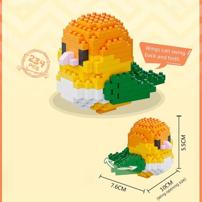 KNEW BUILT Colorful Parrot Micro Mini Building Blocks Assembly Toys 3D Model Bricks for Birds Funs Hands-on Ability Gift