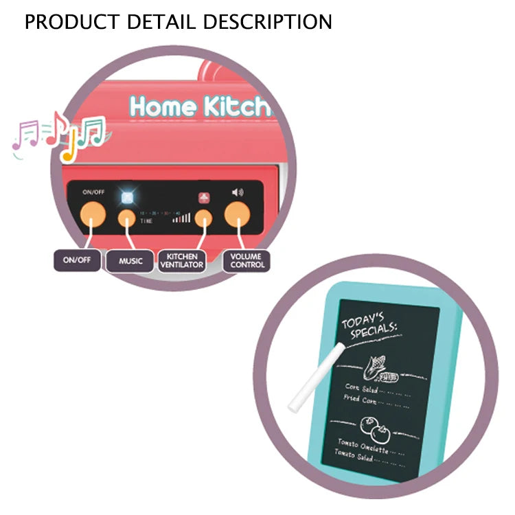 Big Spraying Mist Children Kitchen Electric Home Kitchen Play Toys Set With Water Tap.