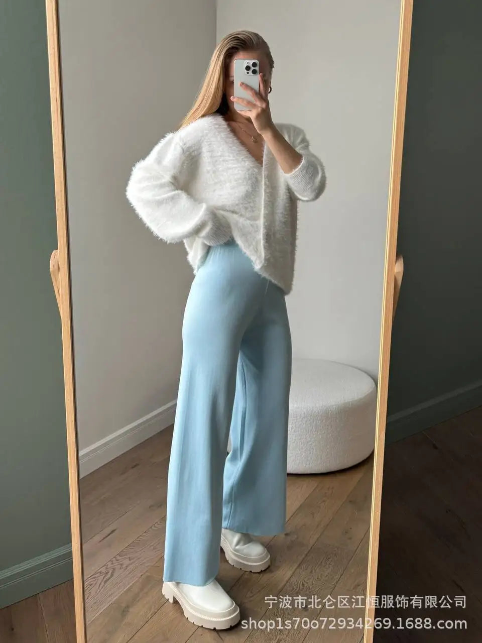 Women New Knitted Thick Cashmere Wool Cardigan Chic V Neck Single Breasted Fashion Long Sleeve Sweater Fall Winter Coat Outwear.