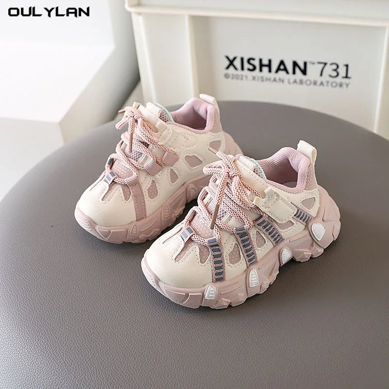Oulylan Children Casual Shoes Thick-soled Sports Shoes Infant Footwear Boy Sneakers Breathable Non-slip Baby Shoes