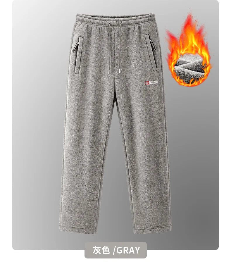 Winter Fleece Ski Pants Men's High Quality Extreme Cold Wool Thick Warm Trousers Women New 2025 Outdoor Camping Work Sweatpants