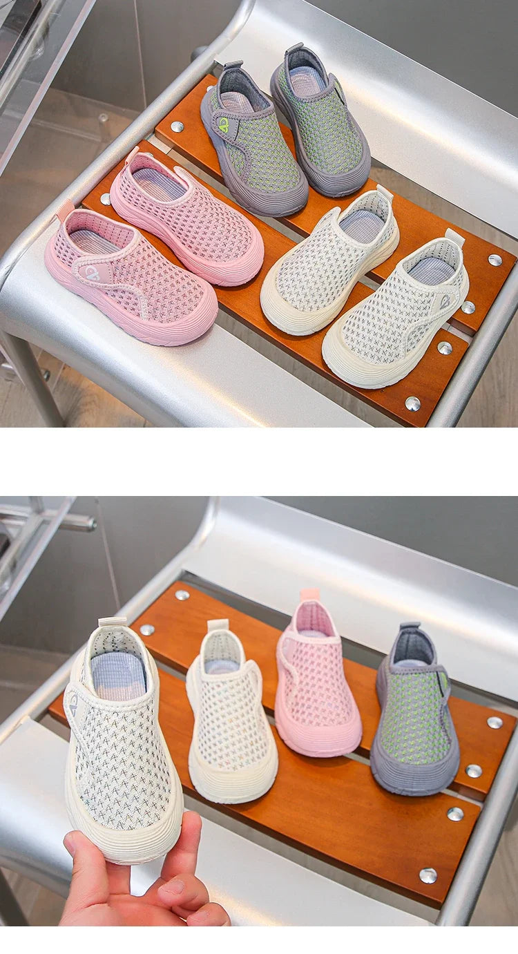 Students Casual Shoes Mesh Breathable Children Tennis Shoes Soft Bottom Comfortable 2025 New Fashion Kids Sports Shoes Non-slip.