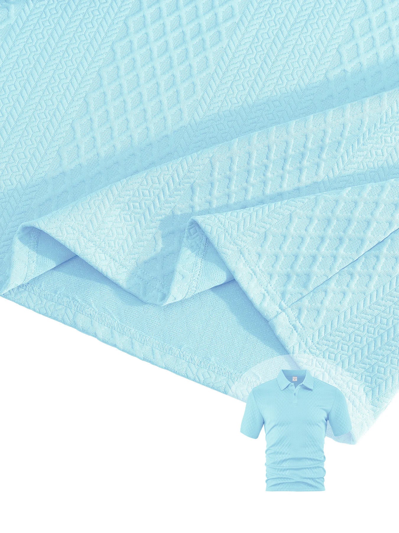 2025 Summer New Men's Casual Sportswear Polo Shirt With A Lapel, Men's Short-sleeved Shirt And Shorts, Jacquard Texture Suit.