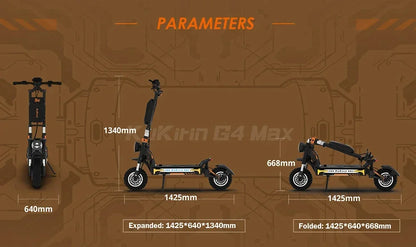 Original KuKirin G4 Max Off-Road Electric Scooter 2*1600W Motor 60V 35.2Ah 95km Max Range 86km/h Speed foldable Kick EScooter