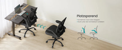 SONGMICS Bürostuhl, Schreibtischstuhl, Drehstuhl mit Netzspannung, ergonomisch, gepolsterte Lendenstütze, Wippfunktion