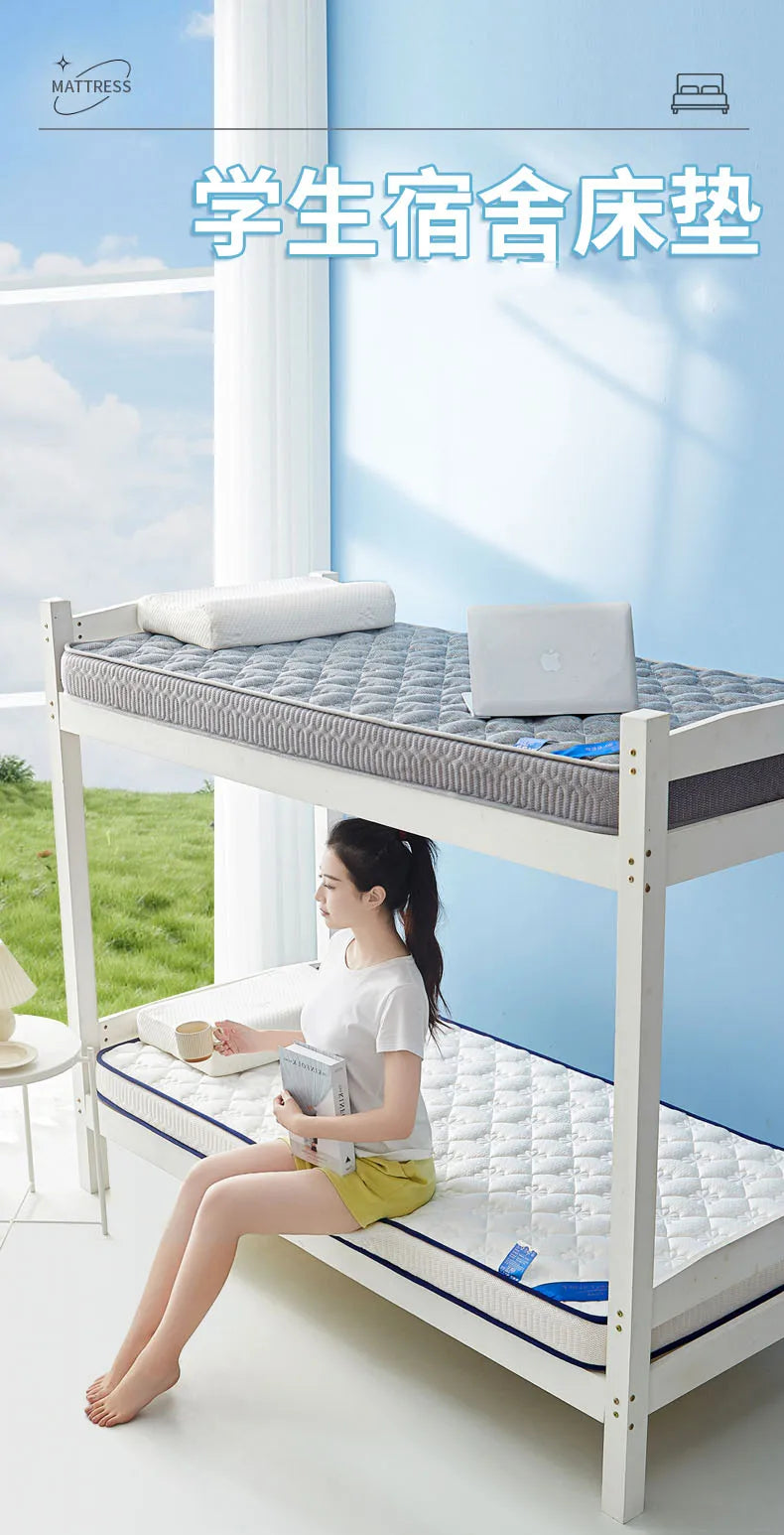 Latexmatratze für Studentenwohnheime, Einzelkissen, 90 x 190 cm, Universitäts-Etagenbettvermietung, spezielles 1,2 m langes Kissen