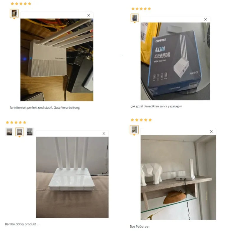 comfast AX300 4G Lte Modem with SIM Card WiFi6 2.4G Outdoor Portable Internet wireless Router ASR1803S Chip 4 Antennas PlugPlay.