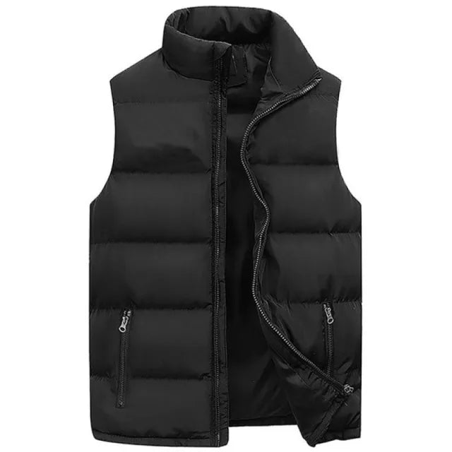 Mens Vest Jacket Warm Sleeveless Jackets Winter Waterproof Zipper Coat Autumn Stand-up Collar Casual Waistcoat Brand Clothing.