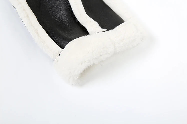 Weird Puss Furry Patchwork Women Crop Jacket Hipster Full Sleeve Open Stitch Hipster Streetwear Warm Outwear Basic Wild Coat.