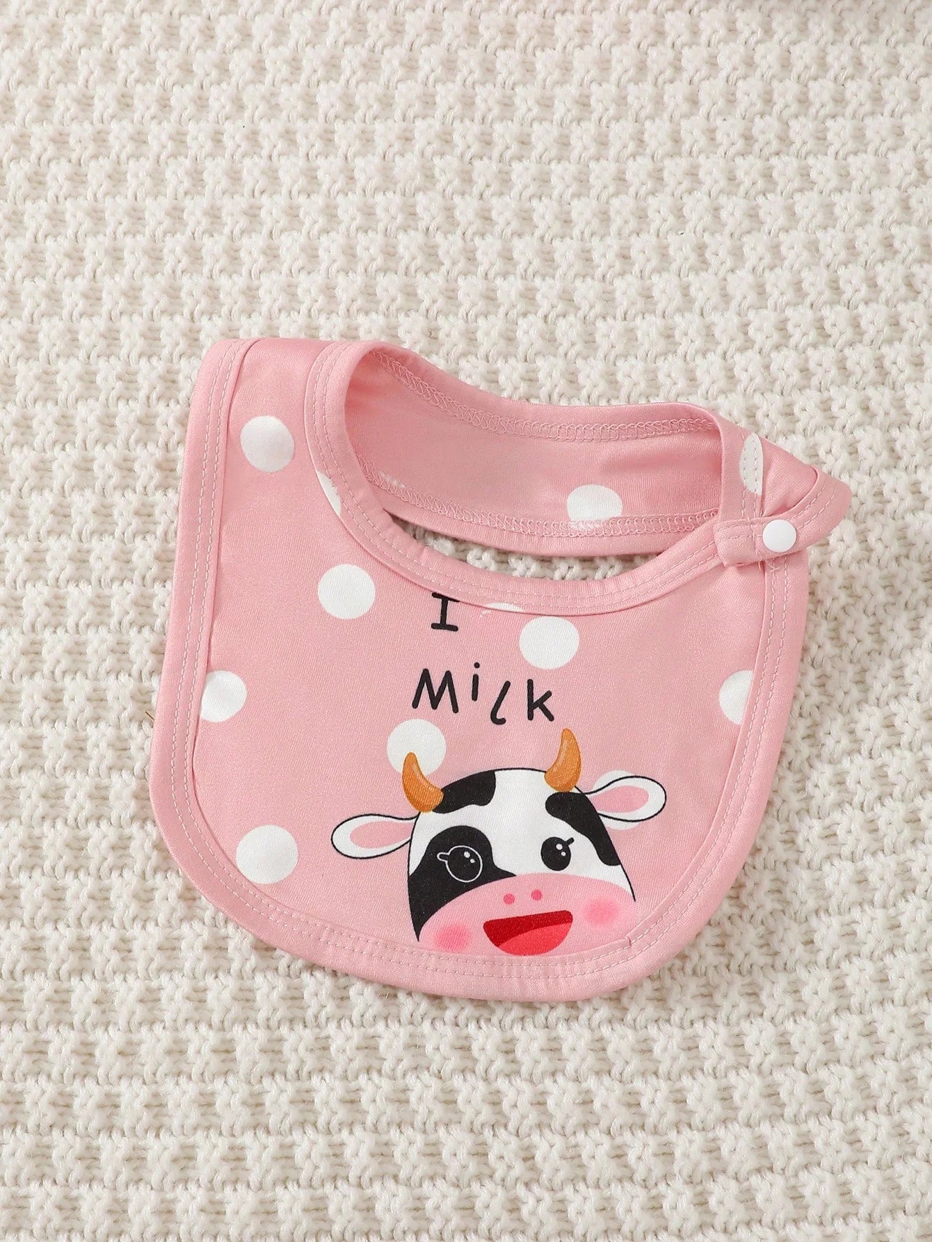 Neuer Baby-Body mit langen Ärmeln, niedliche kleine Kuh, kreisförmige Punkte, Overall + Hut + Drool-Handtuch, 3 Teil/Set, 0–18 Monate Baby-Krabbelanzug.