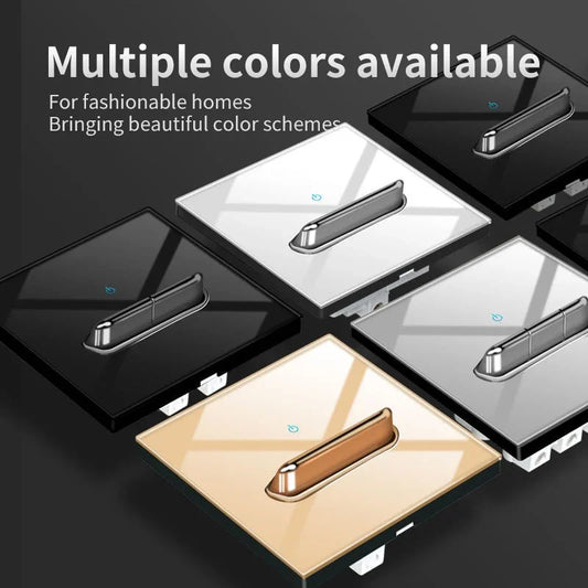 Glasscheibe Wand schalter LED europäische 16a Steckdose Retro Kippschalter eu uk Standard 2-Wege-Buchse 1-4gang USB Home Dekoration.