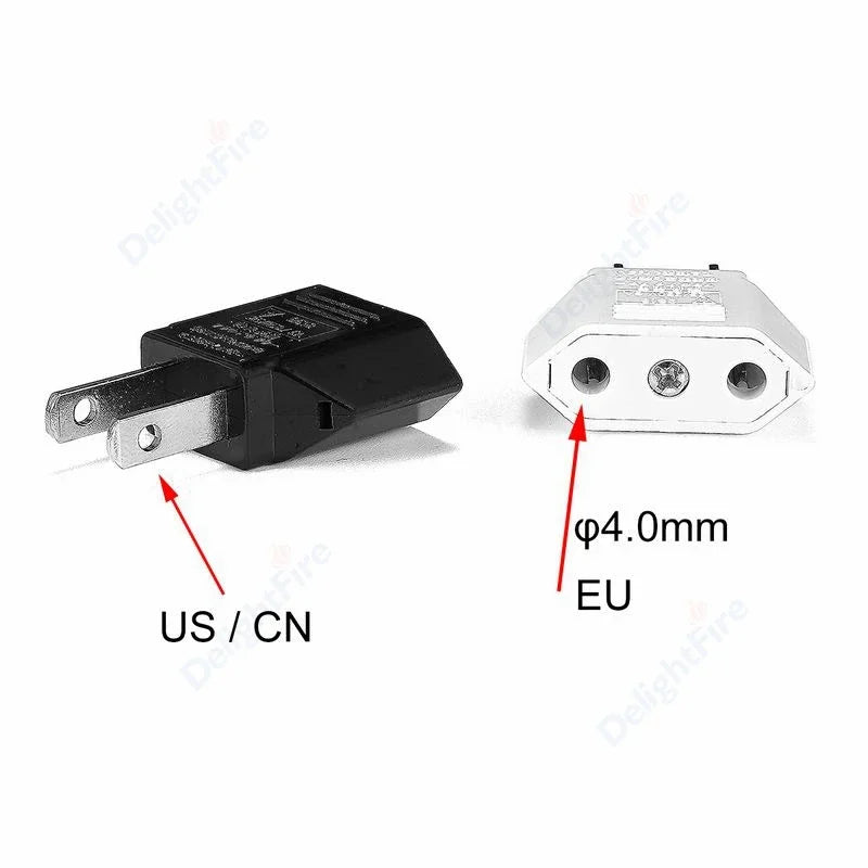 US-Elektrostecker-Adapter, europäisch, EU auf US, Amerika, China, CN, Kanada, CA, Reiseadapter, 2-poliger Stecker, Typ A, Konverter, Netzteil.