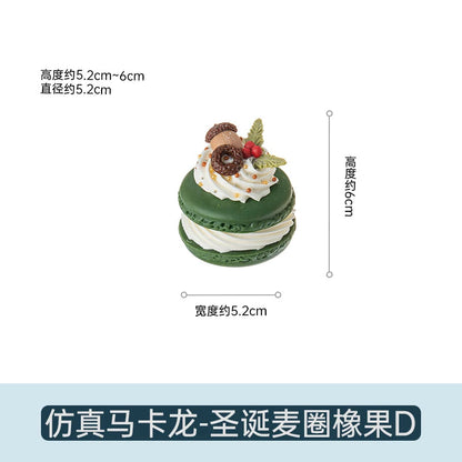 Gefälschte Kuchen Simulation Weihnachten Macaron Kuchen Modell Künstliche Desserts Ornamente Weihnachten Party Fenster Display Fotografie Requisiten.