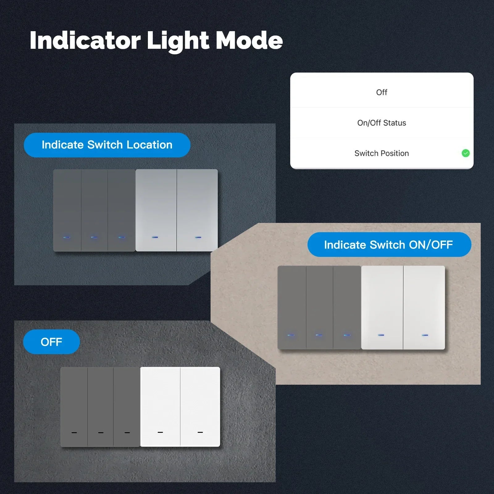 MOES Smart Lichtschalter EU WiFi Matter Button Fernbedienung kompatibel mit Alexa Google Home Apple Homekit Smartthings.
