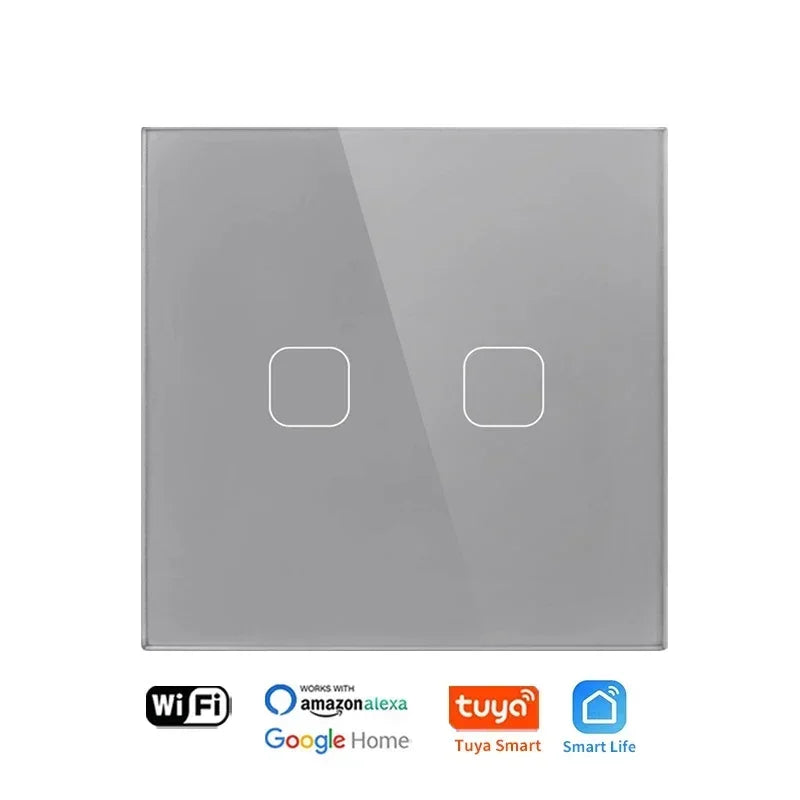 Smart Switch ohne Neutralleiter 1 2 3 4 Gang Wifi Wandleuchte Touch-Schalter Eu 220 V Tuya Smart Home unterstützt Alexa Google Home