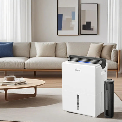 Dehumidifier 2000 ml for Bedroom, Double Hold Design, Drying Mode, Sleep Mode 30 dB, Intelligent Auto Defrost Function 24h Timer.