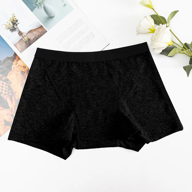 Women's Menstrual Panties Heavy Flow 4-Layer Leak Proof Cotton Period Underwear Absorbent  Boxer Brief.