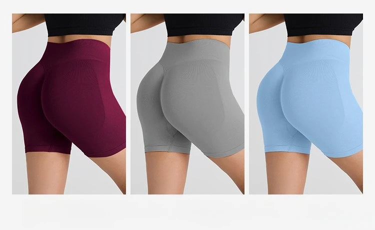 Seamless Workout Shorts Women High Waisted Hip Lifting Yoga Shorts for Women Quick Drying and Breathable Stretchy Cycling Shorts.