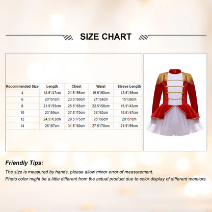 Kinder Mädchen Halloween Weihnachten Karneval Zirkus Zirkusdirektor Cosplay Performance Kostüm Langarm Mesh Trikot Tutu Kleid