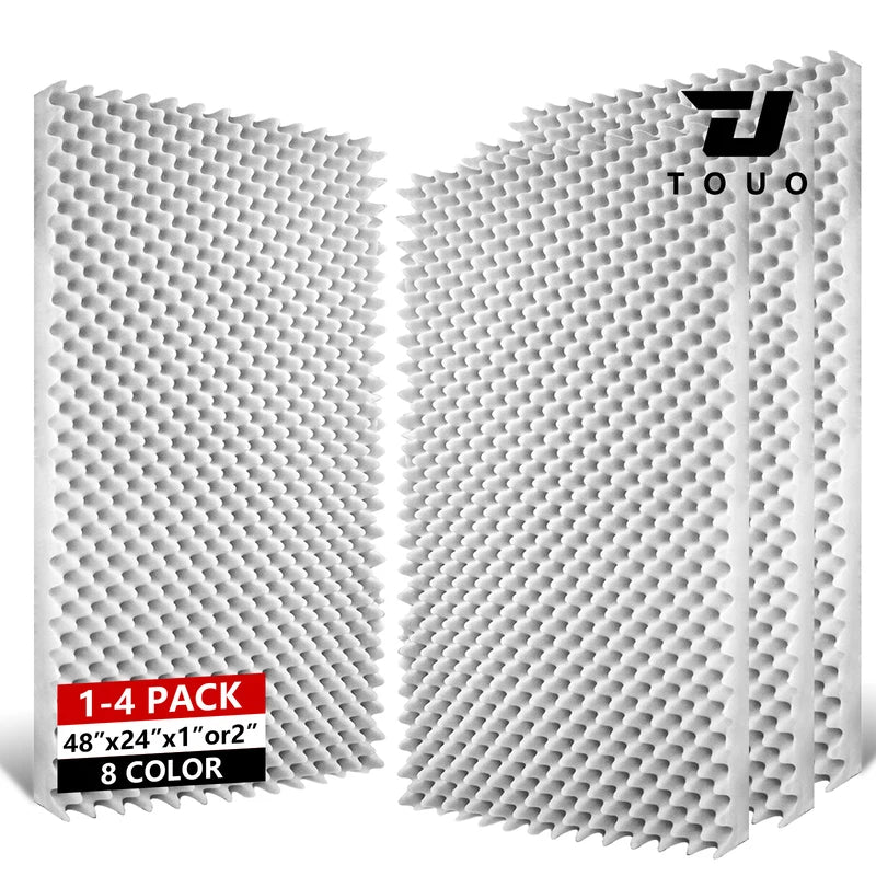 TOUO Sound Dampening Acoustic Panels Egg Cotton Design 47.2"x23.6" Wall Tiles 1-4Pack Suitable for KTV