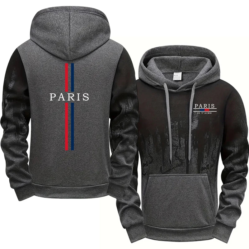 Paris Fashion Tracksuit Hooded Sweatshirt Sweatpants City Vibe Hoodies 2 Piece Set Autumn Winter Men's Daily Casual Sport Outfit.