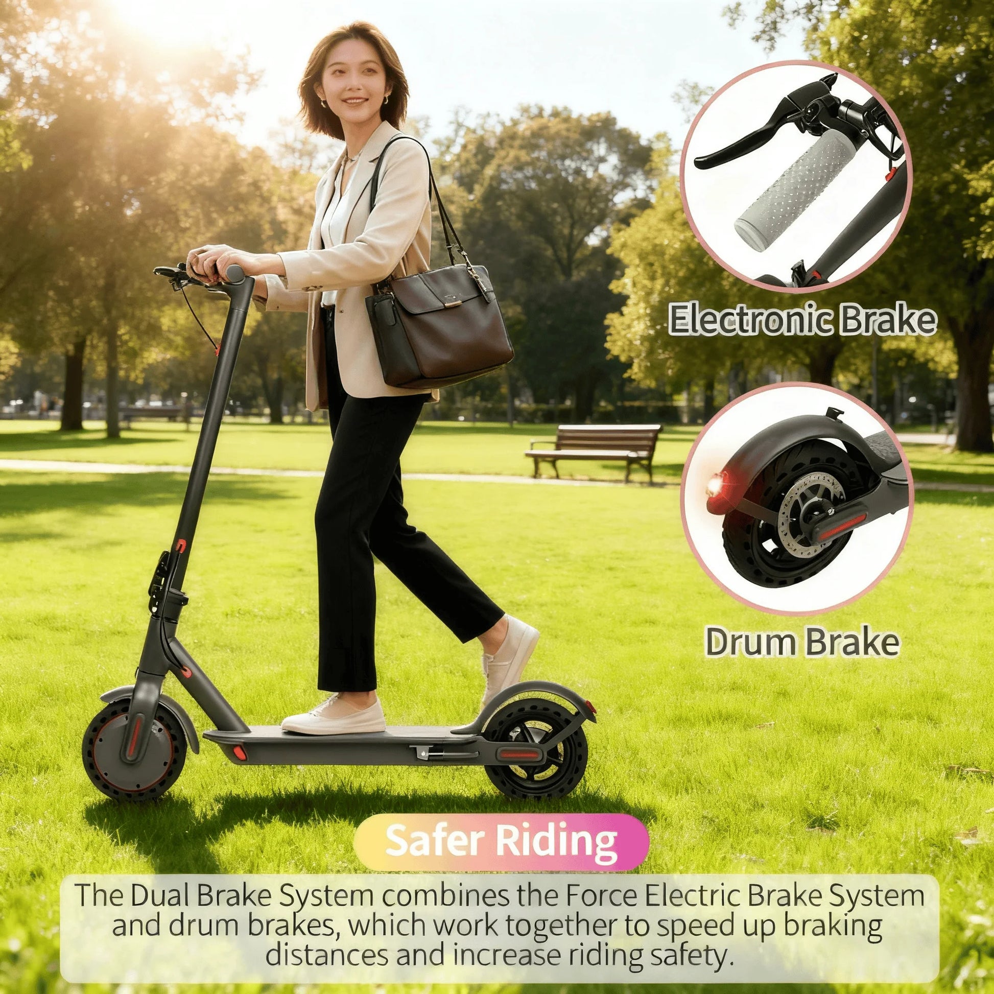 JUICEASE 350W Electric Scooter 350W Motor 36V 25KM Long Range 8.5Inch 31KM/H with Seat Storage Box Smart App Foldable Escooter.