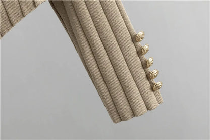 Three Piece Sets Women Pant Set Cardigan Vests Sweater Work Elegant Spring V Neck Open Stitch Knitted Long Pants Matching Sets.